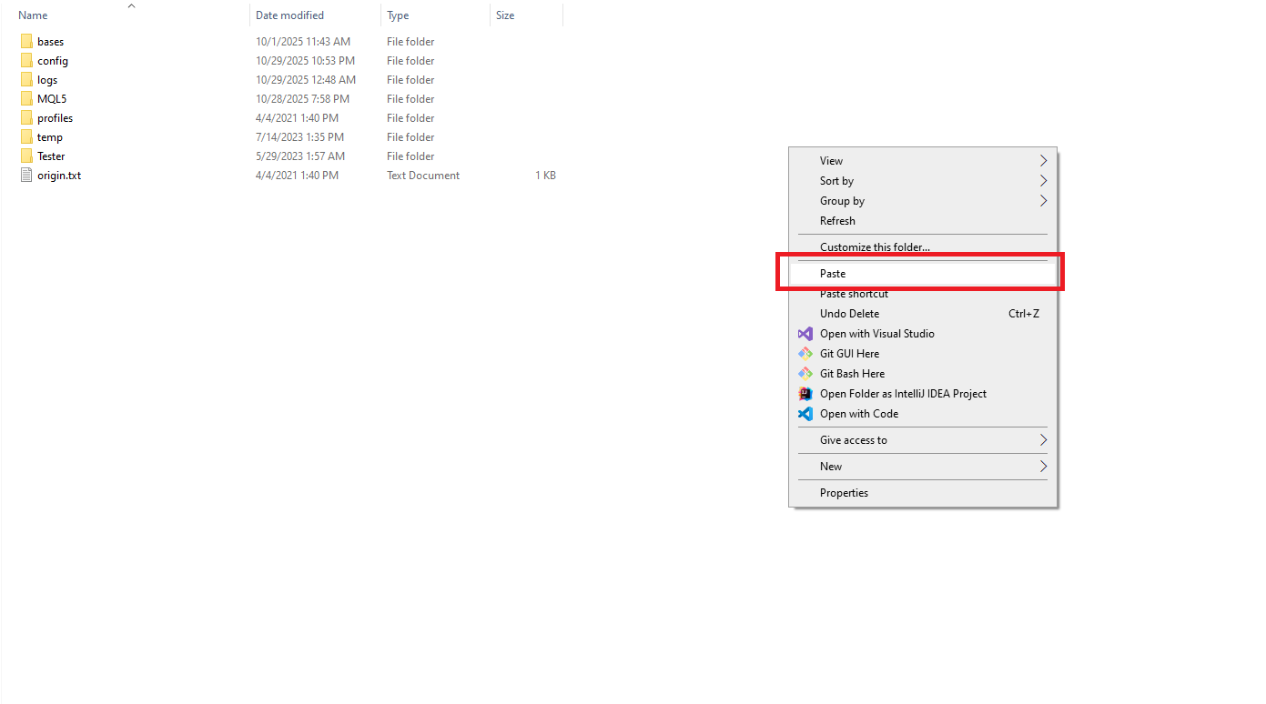 Copying EA to MQL5 folder