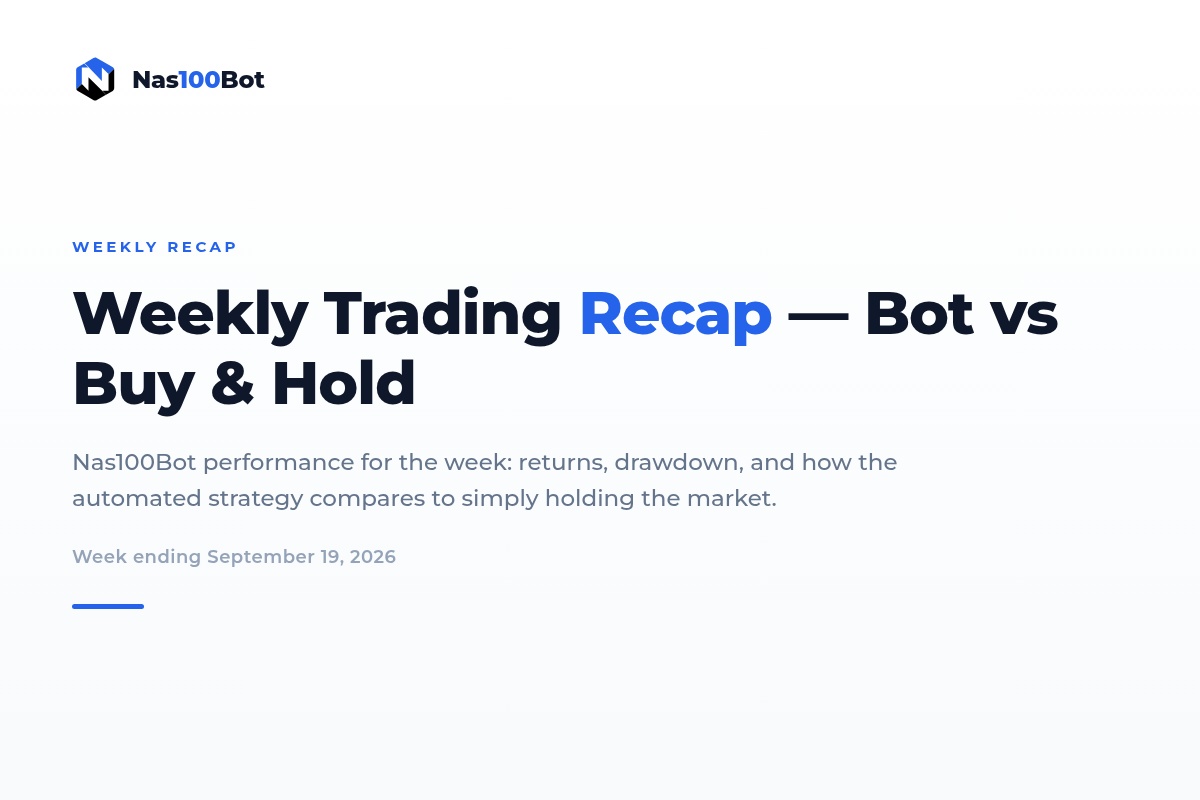Weekly Trading Recap: Nas100Bot Performance vs Buy & Hold